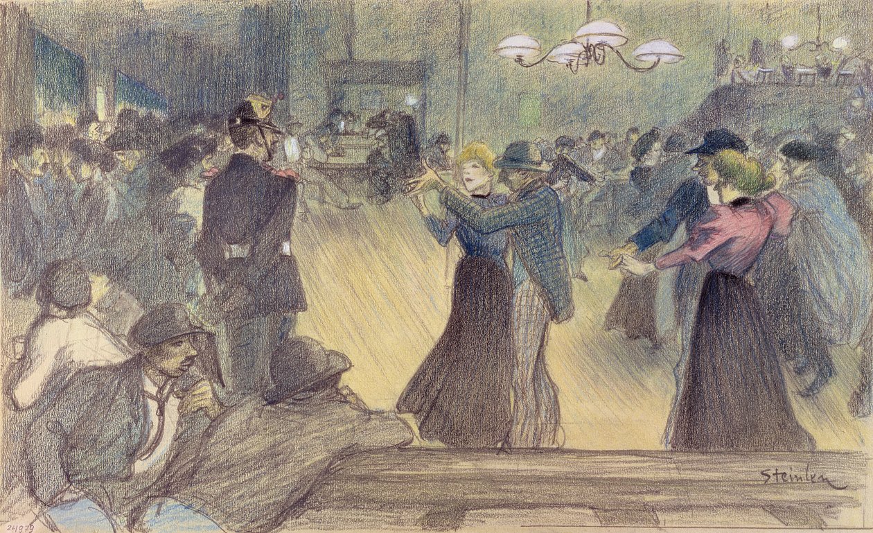 Bal i en Parisförort, ca 1892 (se även 193271) av Théophile Alexandre Steinlen
