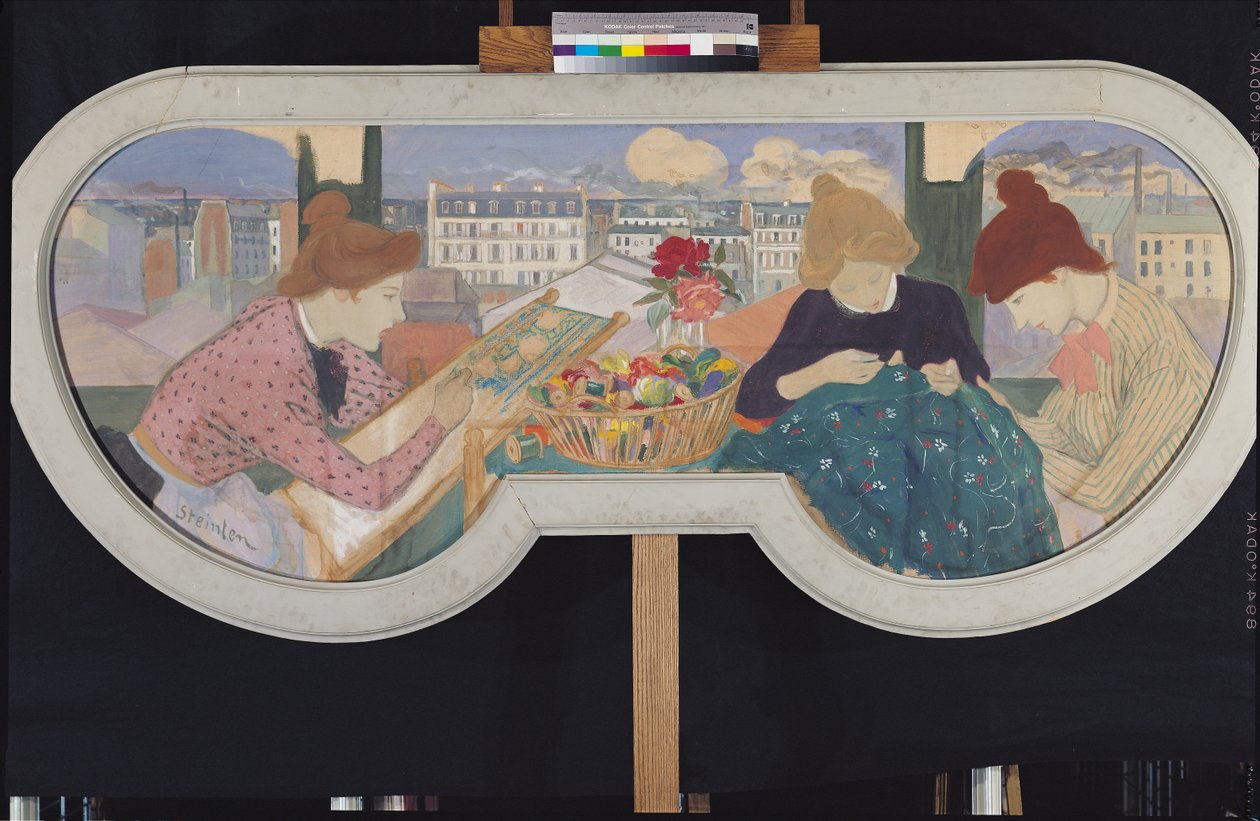Tre kvinnor som arbetar av Théophile Alexandre Steinlen