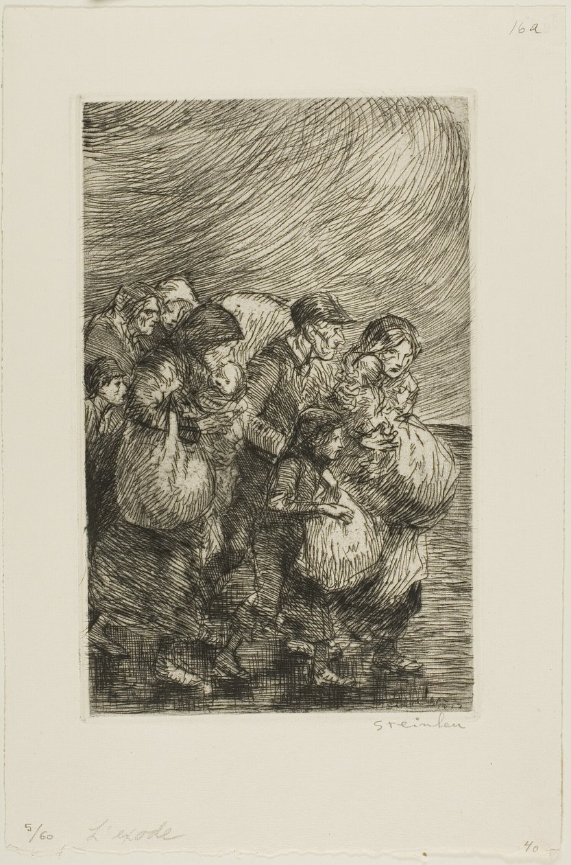 Evakuerade av Théophile Alexandre Pierre Steinlen