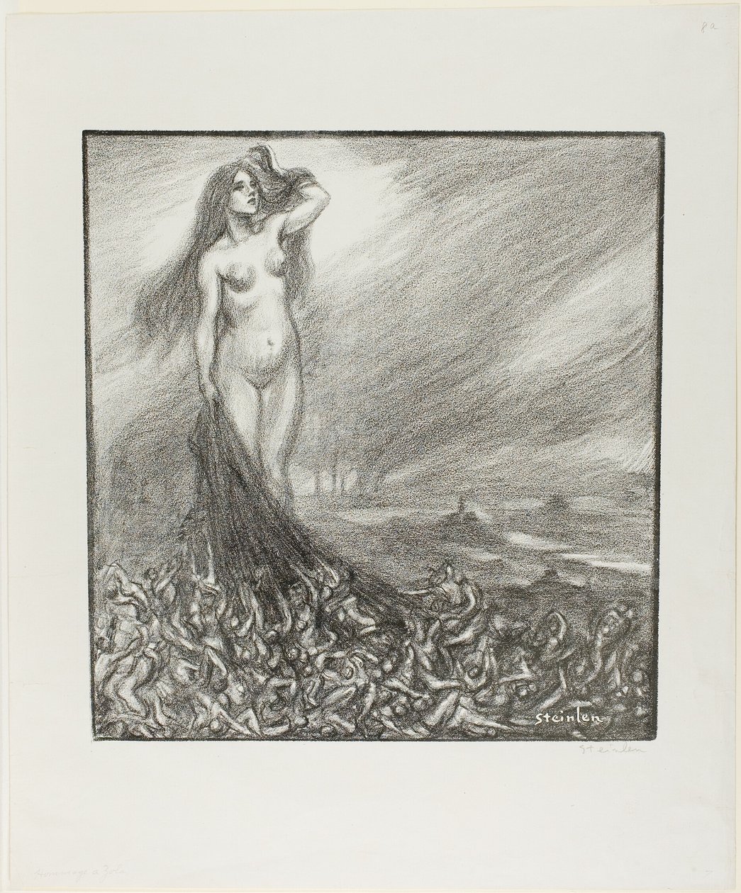 Hyllning till Zola av Théophile Alexandre Pierre Steinlen