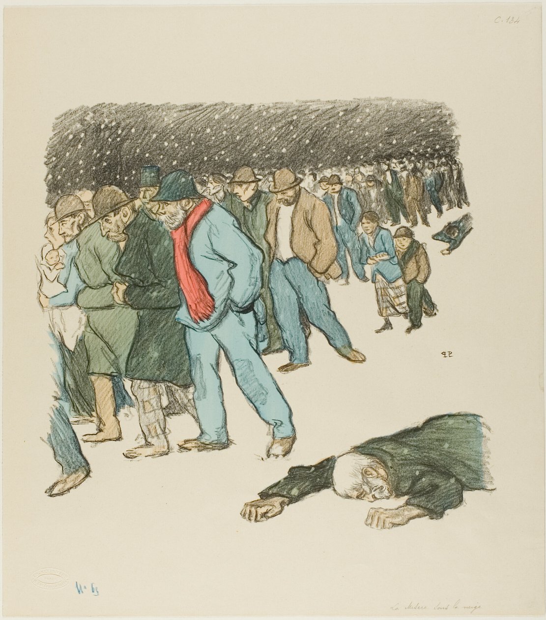 Elände under snön av Théophile Alexandre Pierre Steinlen
