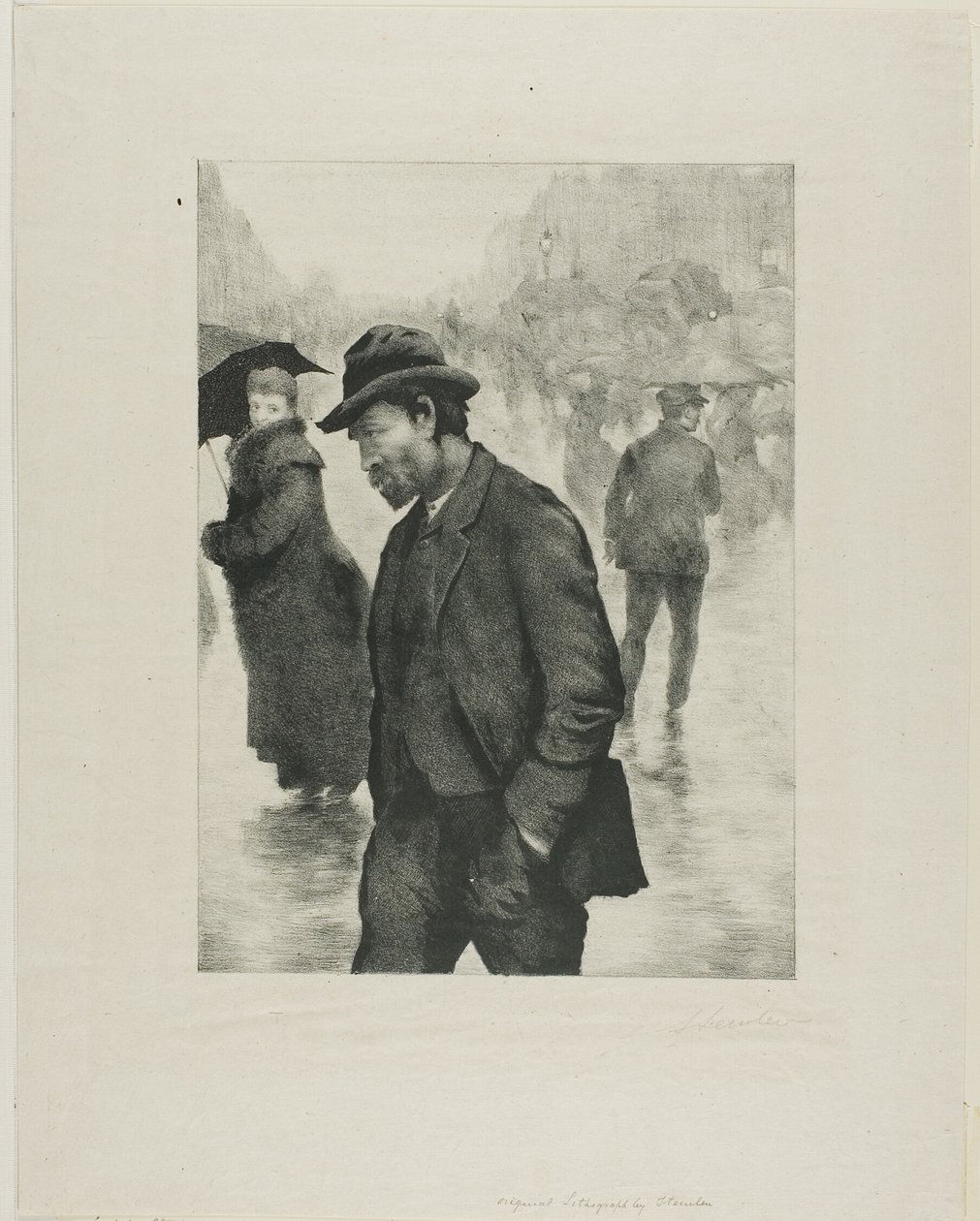 Regnig dag, Paris av Théophile Alexandre Pierre Steinlen