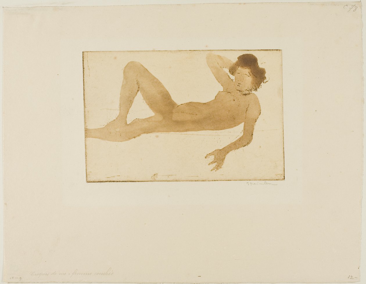 Liggande kvinna av Théophile Alexandre Pierre Steinlen