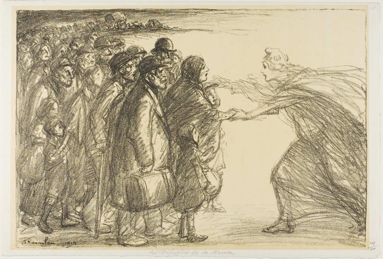 Flyktingar från Meuse av Théophile Alexandre Pierre Steinlen