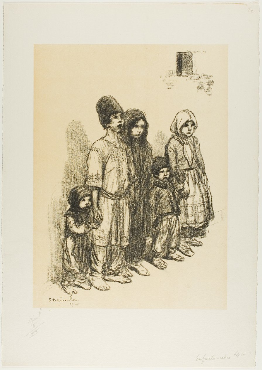Serbiska barn av Théophile Alexandre Pierre Steinlen