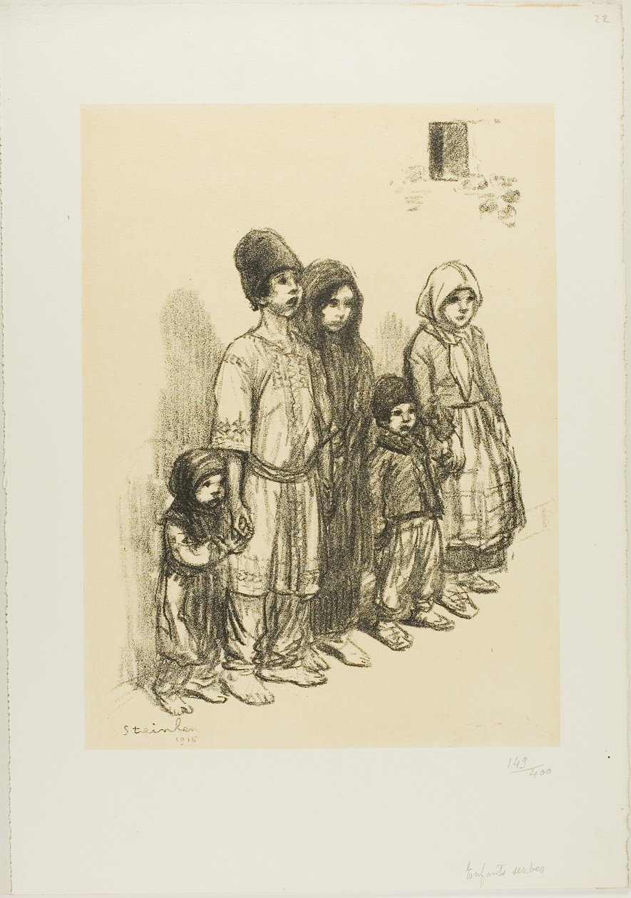 Serbiska barn av Théophile Alexandre Pierre Steinlen