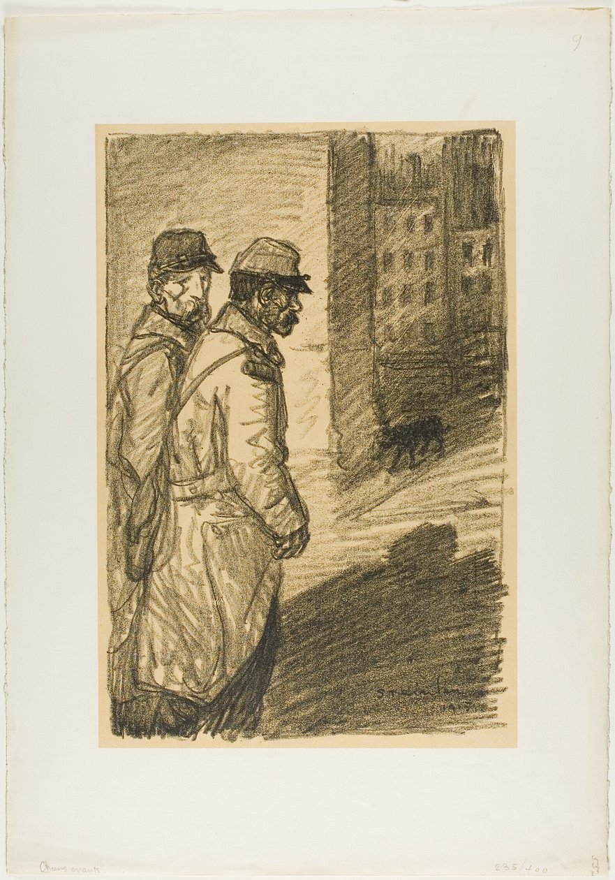 Herrelösa hundar av Théophile Alexandre Pierre Steinlen