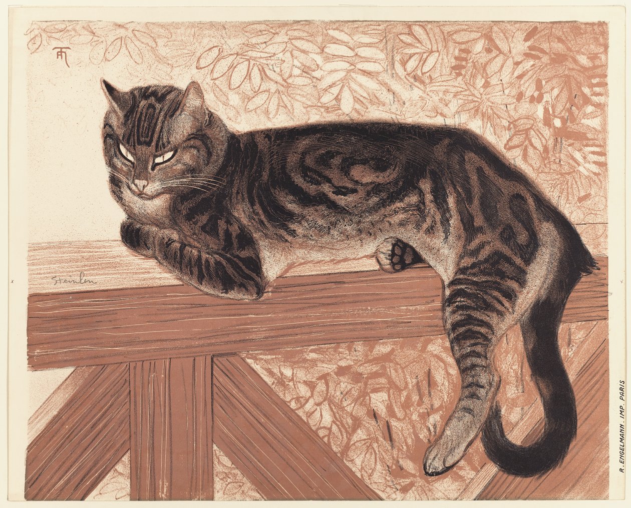 Sommar: Katt på en balustrad av Théophile Alexandre Pierre Steinlen