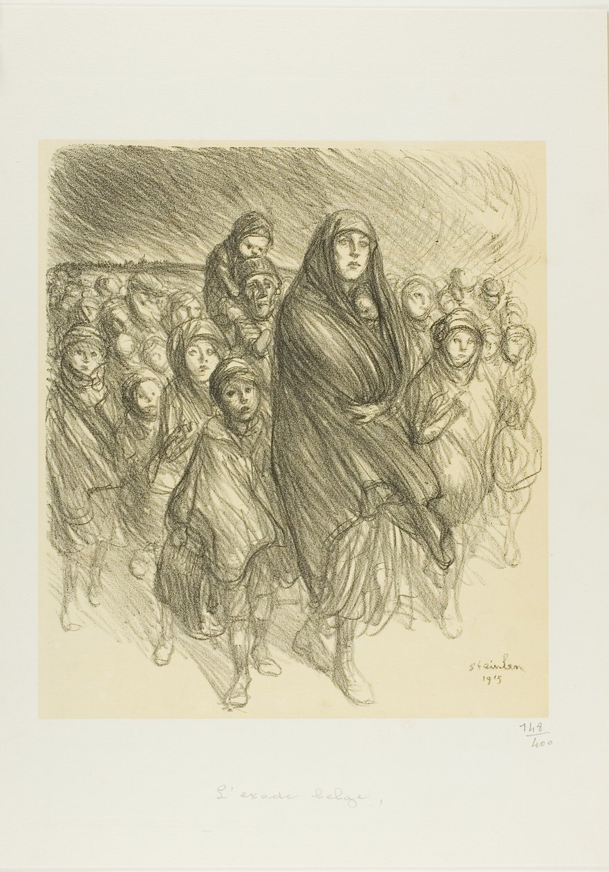 Den belgiska utvandringen av Théophile Alexandre Pierre Steinlen