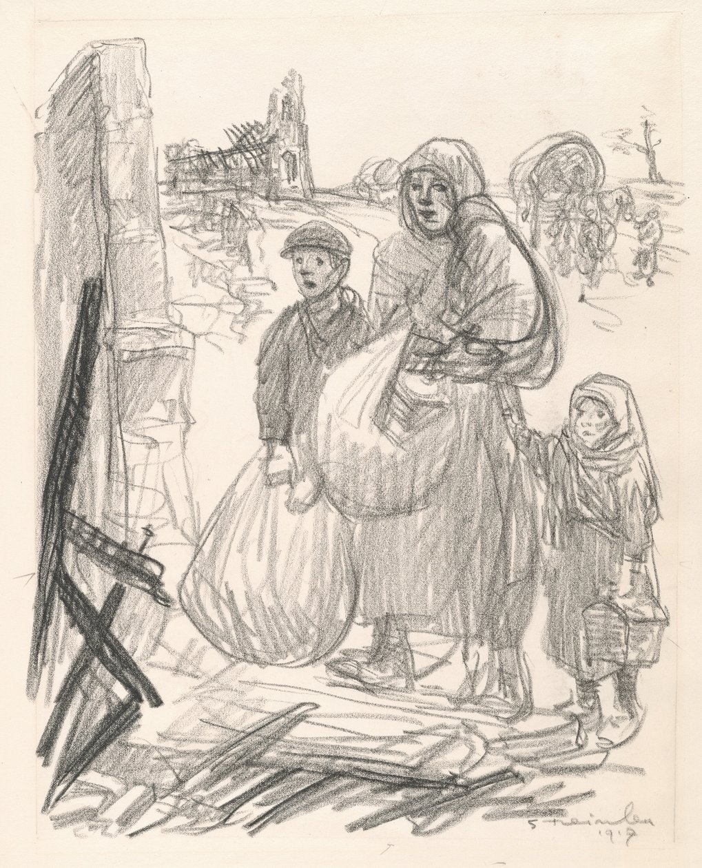 Det är här, hemma!, 1916. av Théophile Alexandre Steinlen