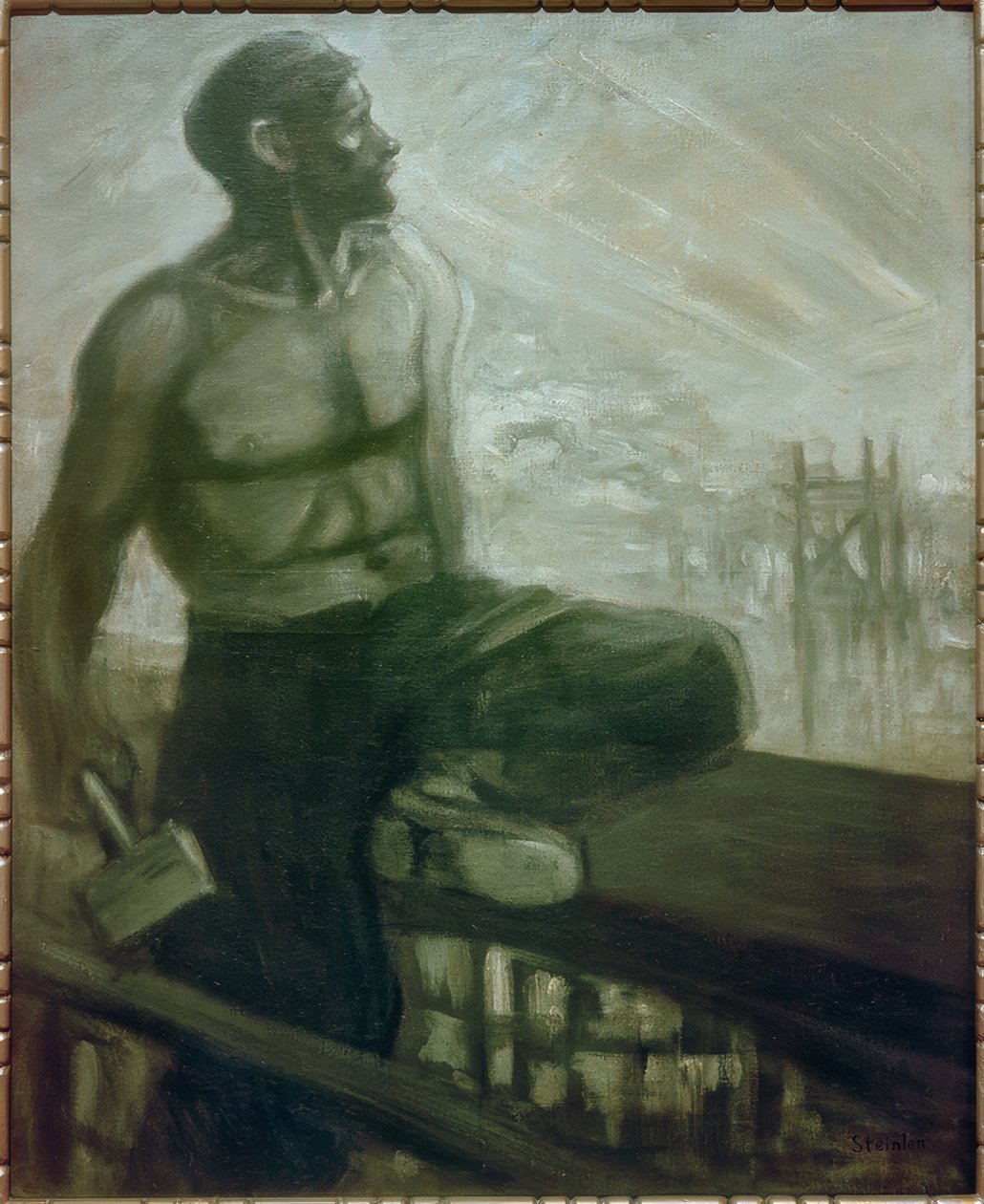 Snickaren ovanför hamnen av Théophile Alexandre Steinlen