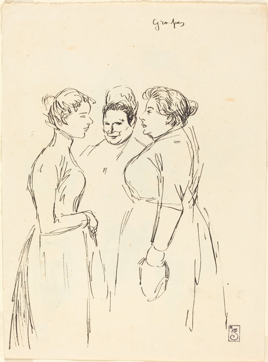 Skvaller kvinnor av Théophile Alexandre Steinlen