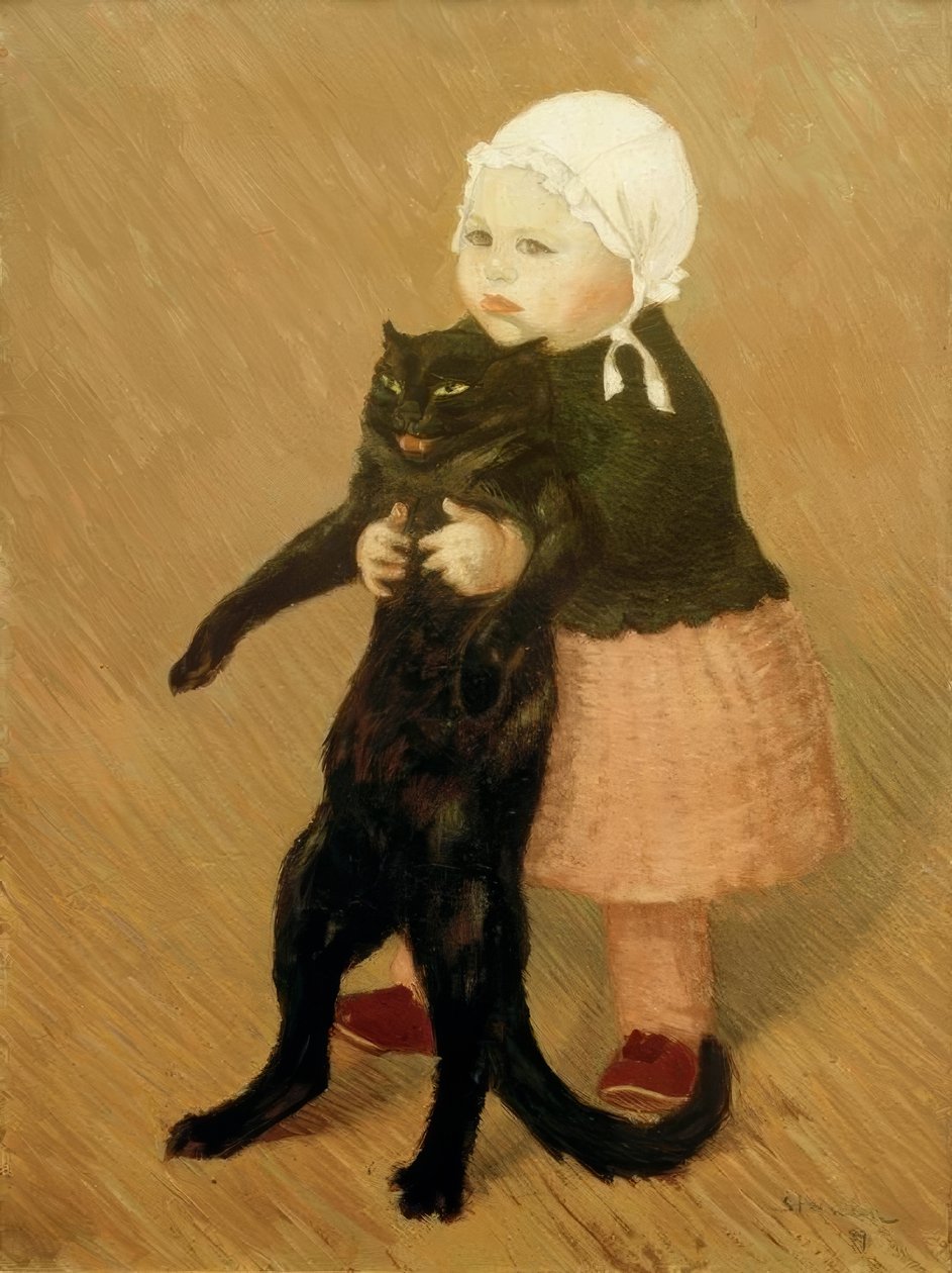 Flickan med katten av Théophile Alexandre Steinlen