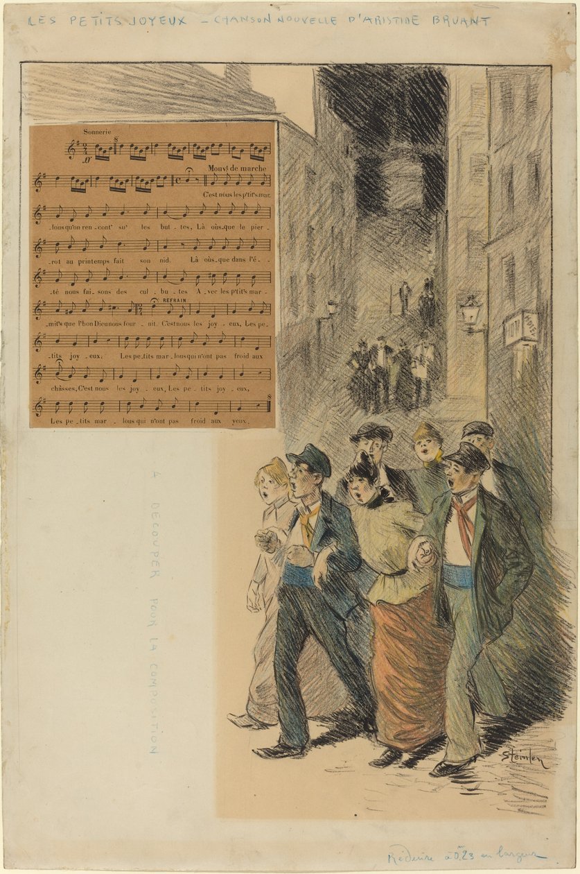 De glada små, 1891. av Théophile Alexandre Steinlen