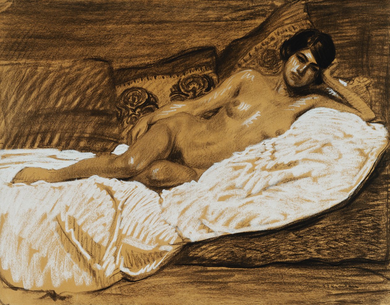 Naken utsträckt; Nu Allonge, av Théophile Alexandre Steinlen