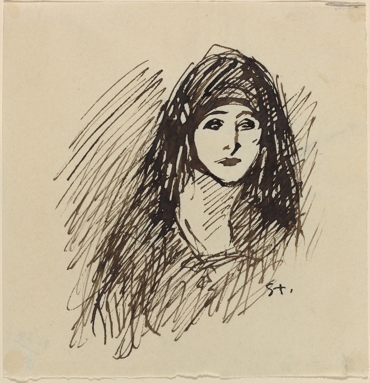Porträtt av konstnärens fru av Théophile Alexandre Steinlen