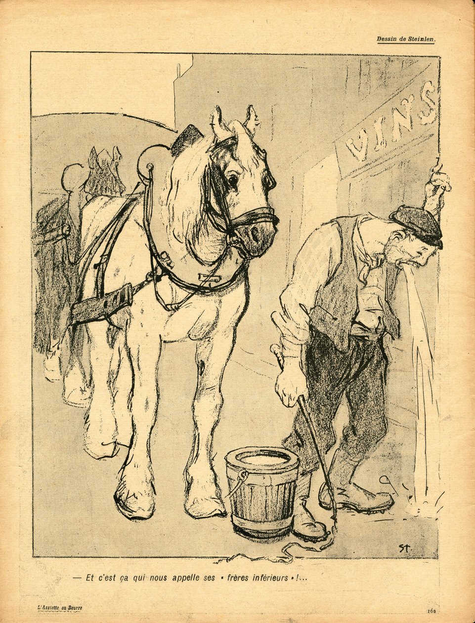 Smörtallriken, satirisk i färger av Théophile Alexandre Steinlen