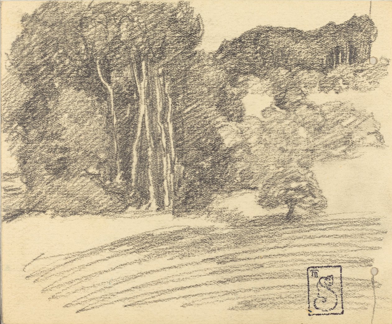 Skogen vid Courdemanche, 1895. av Théophile Alexandre Steinlen