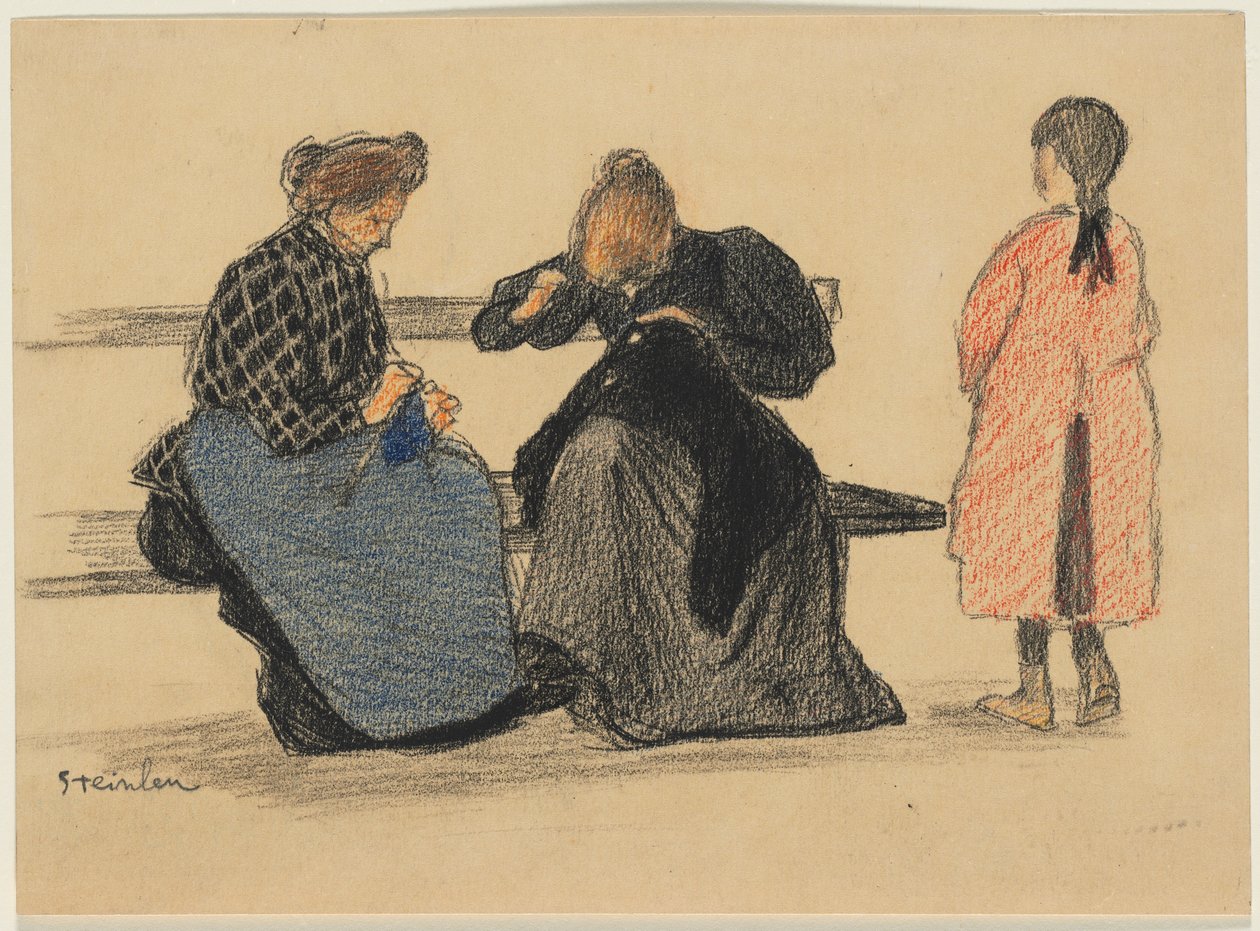 Tre figurer, 1900-tal. av Théophile Alexandre Steinlen