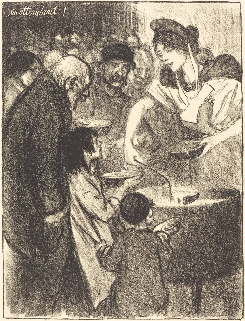 Väntar (En skötare) av Théophile Alexandre Steinlen