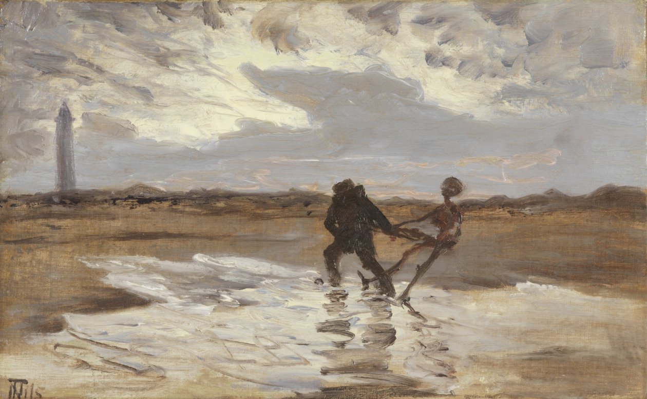 The drowned mans ghost tries to claim a new victim for the sea av Thorvald Niss