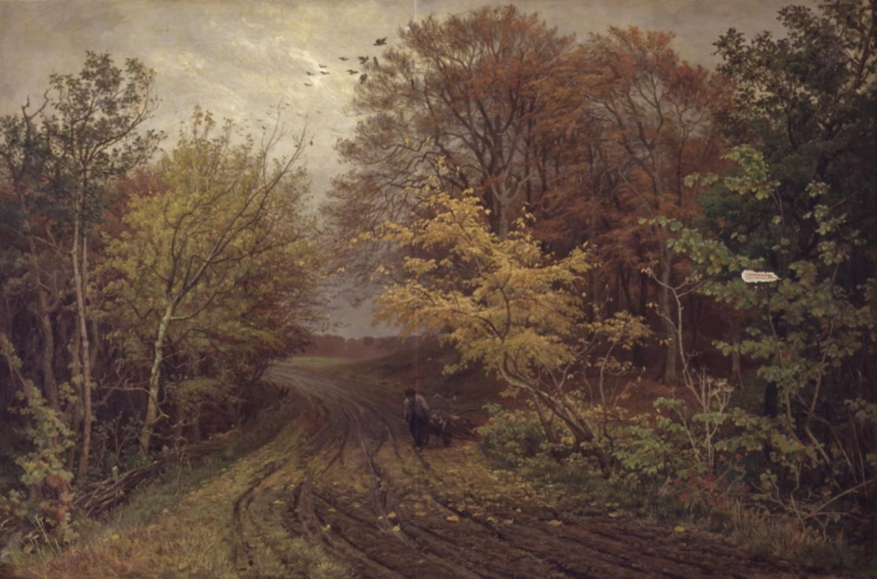 Väg i Borrevejleskogen. oktoberdagen av Thorvald Niss
