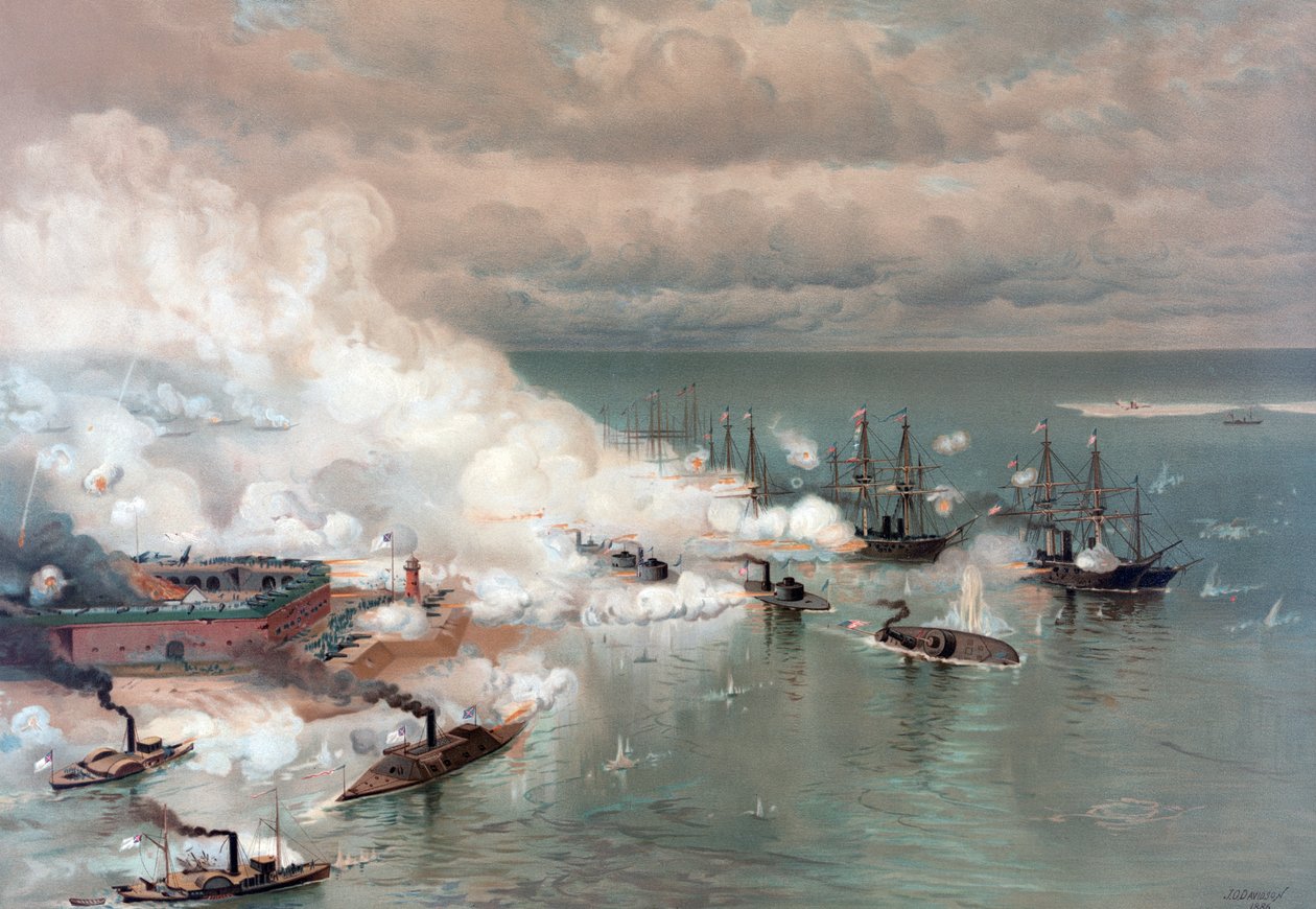 Battle of Mobile Bay, puben L Prang & Co. av Thure de Thulstrup