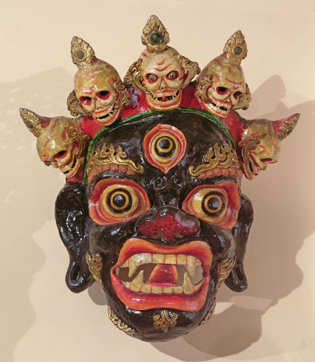 Mahakala dansmask (målat trä) av Tibetan School