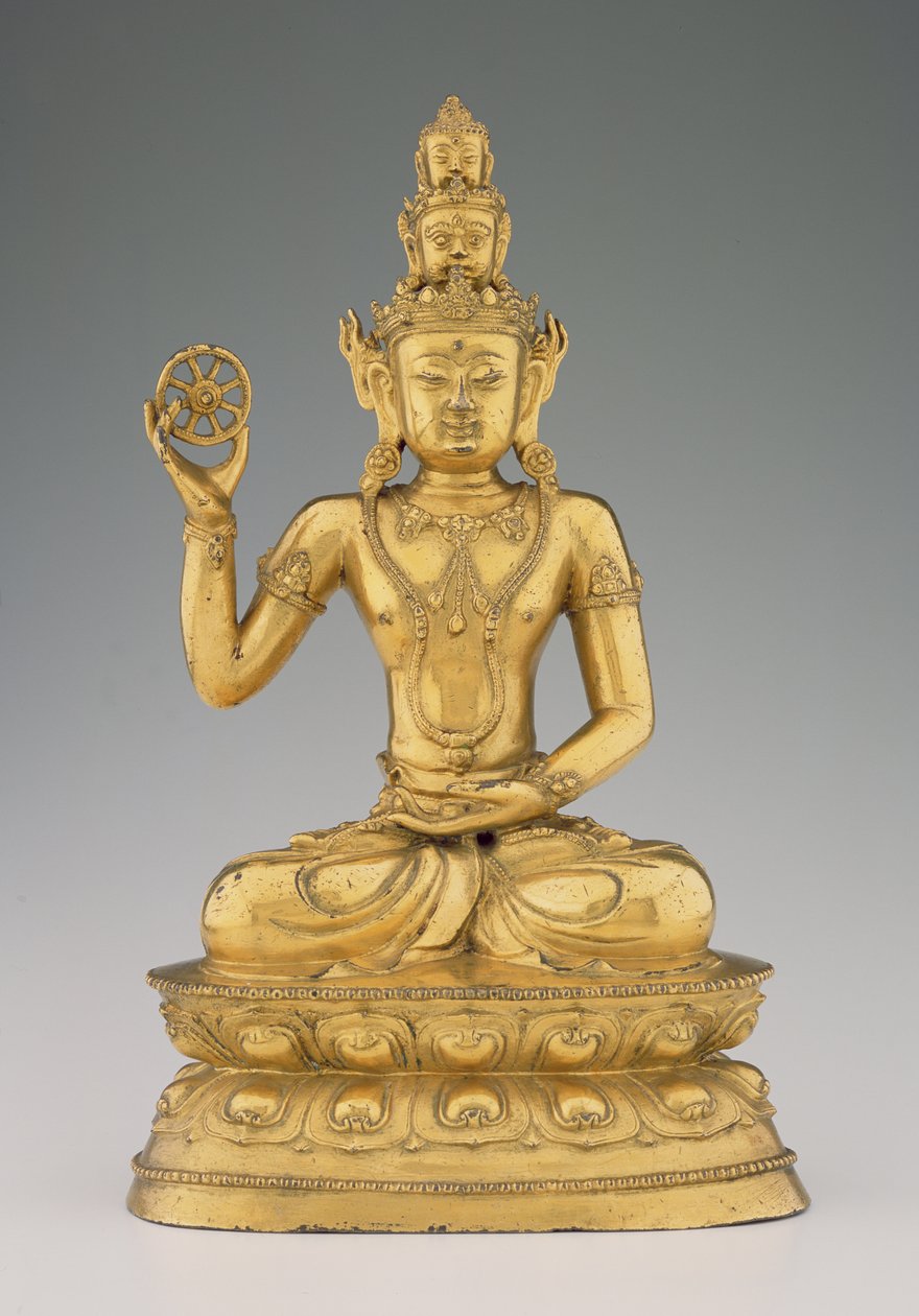 Vajrasattvadhatu Lokesvara (förgylld kopparlegering) av Tibetan School