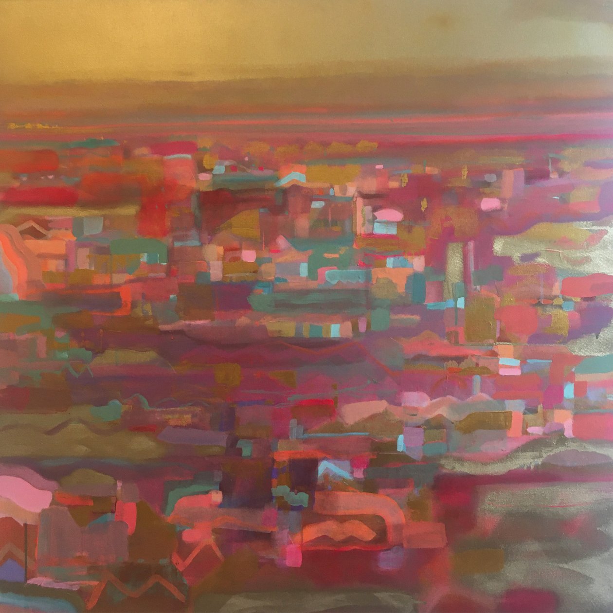 Gold Sky Orange Stripe Horizon av Tiffany Lynch
