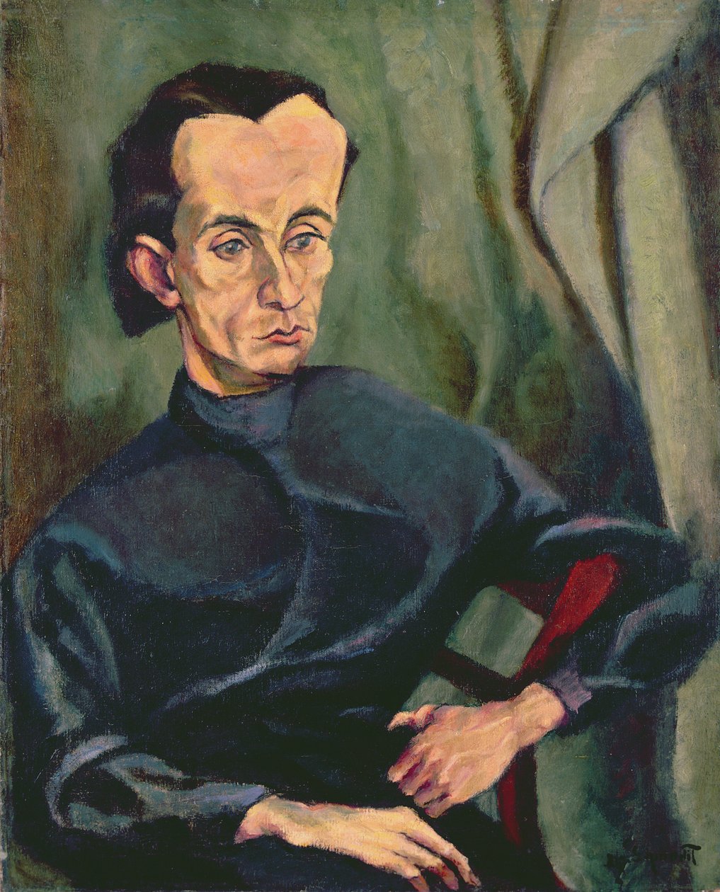 Porträtt av Lasjos Kassak (1887-1967) av Tihonyi Lajos