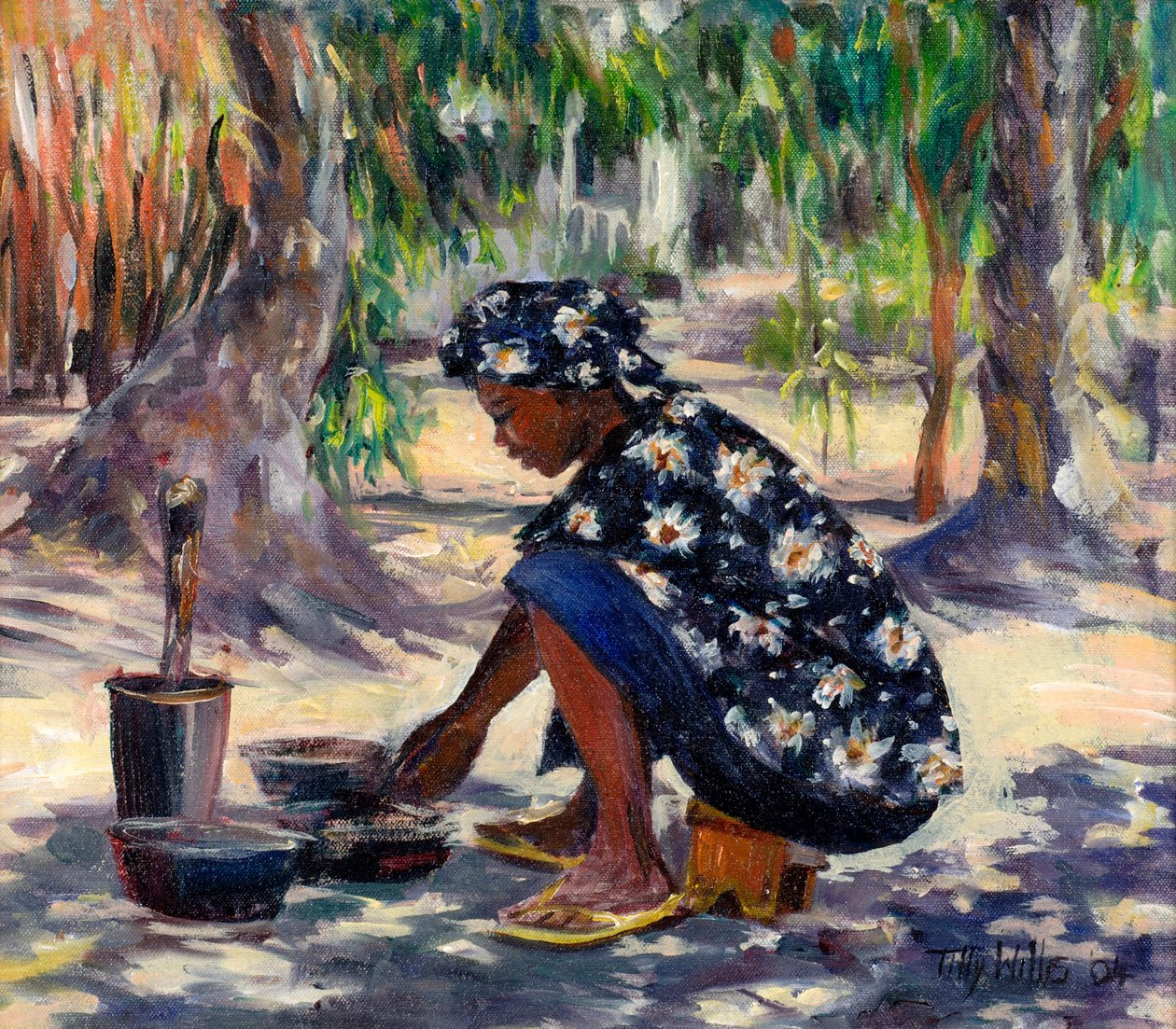 Kvinna matlagning, 2004 av Tilly Willis