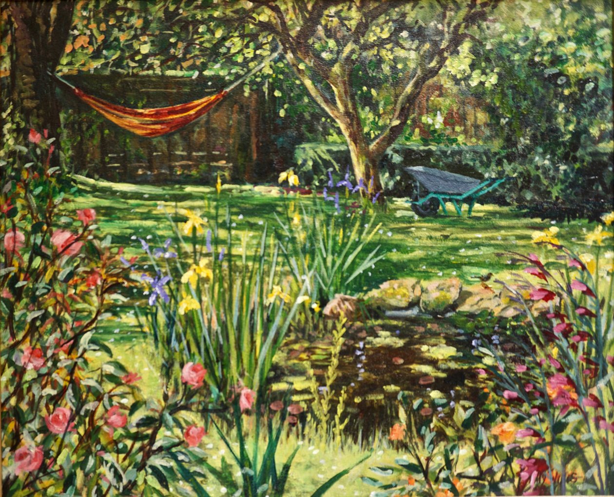Summer Pond 2021 (olja) av Tilly Willis