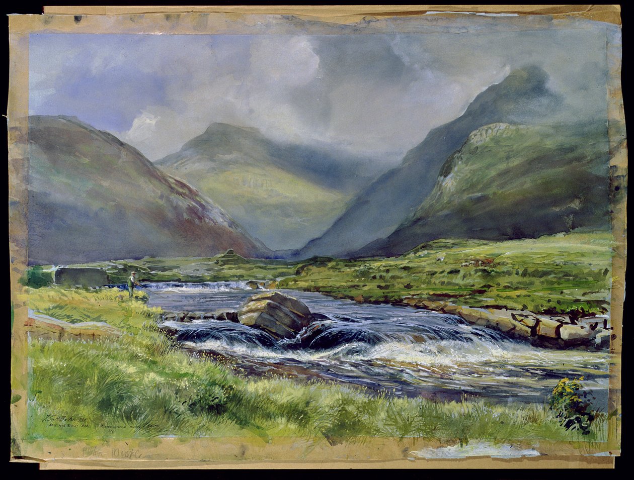 Bundorragha River, Kings and Rock Pools, Co. Mayo, Irland, 1997 (wc på papper) av Tim Scott Bolton