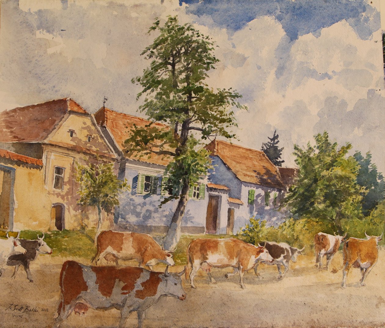 Viscri House Cows, 2015 av Tim Scott Bolton