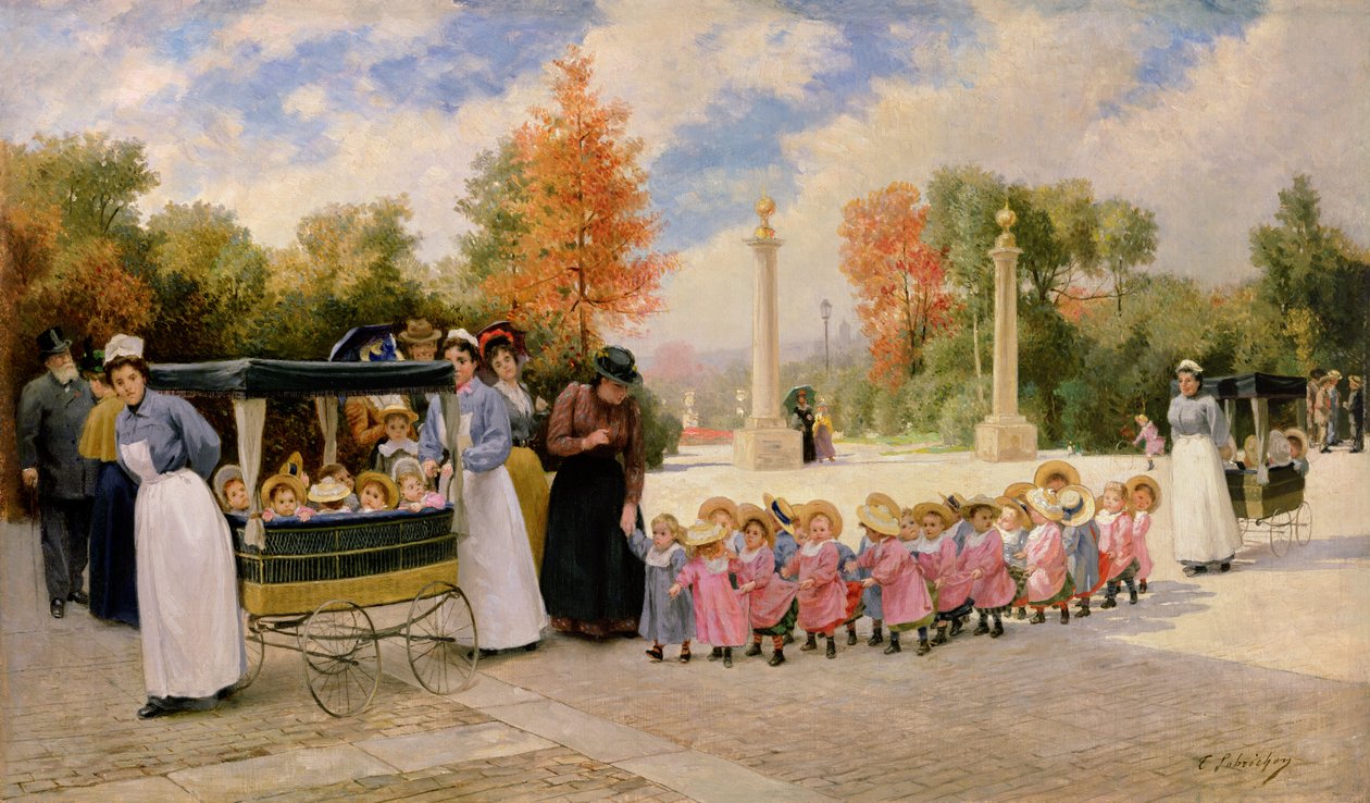 Barnens promenad av Timoleon Marie Lobrichon
