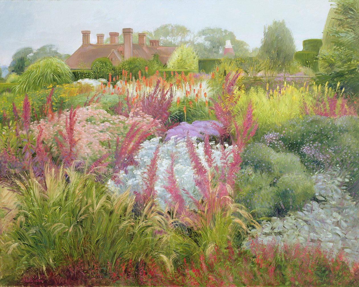 Spiers of Kniphofia och Great Dixter av Timothy Easton