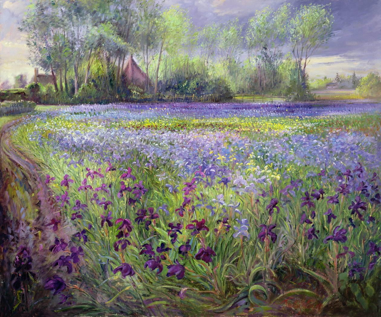 Spårväg förbi Iris Field, 1991 av Timothy Easton