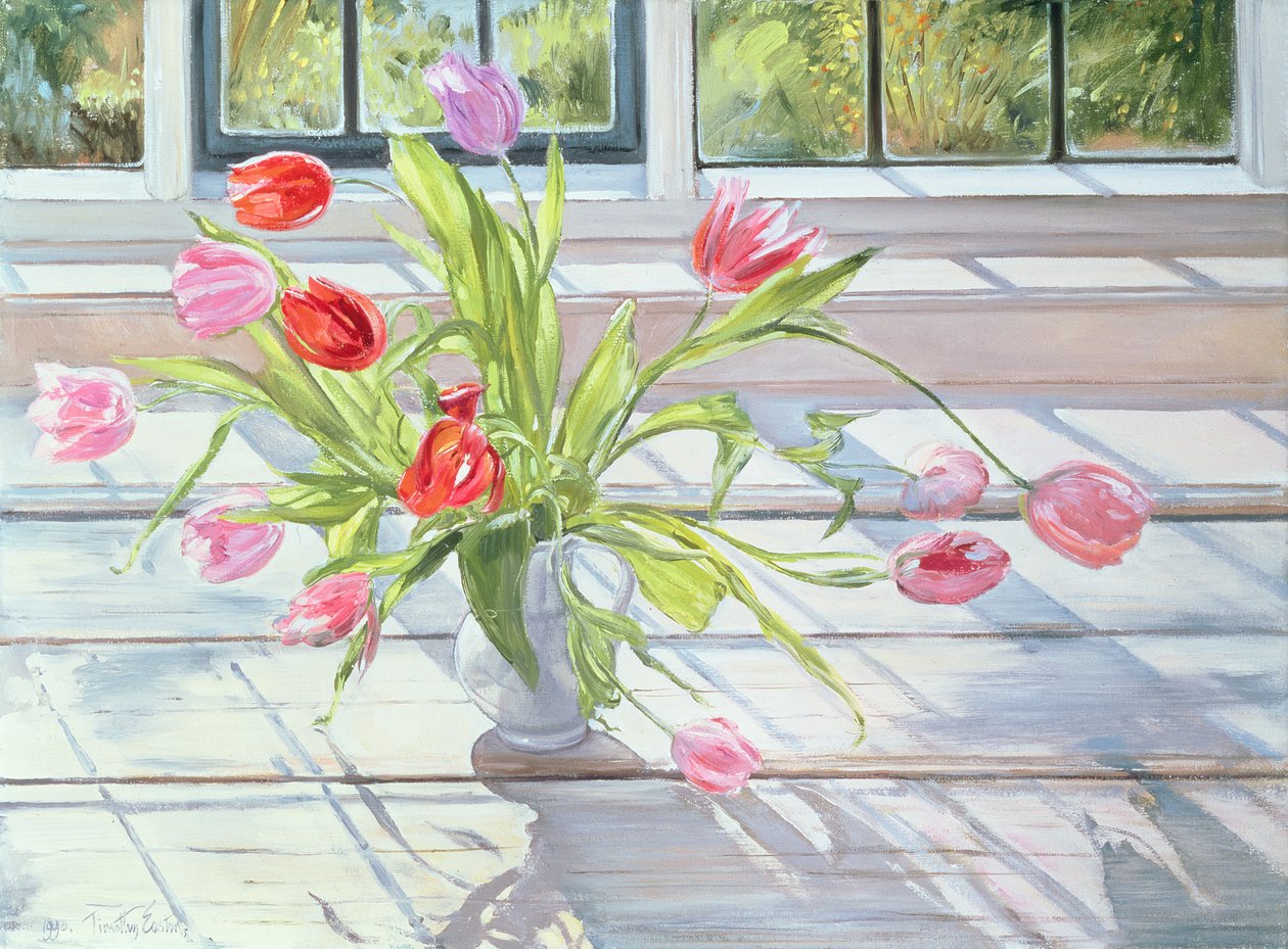 Tulpaner i kvällsljuset, 1990 av Timothy Easton