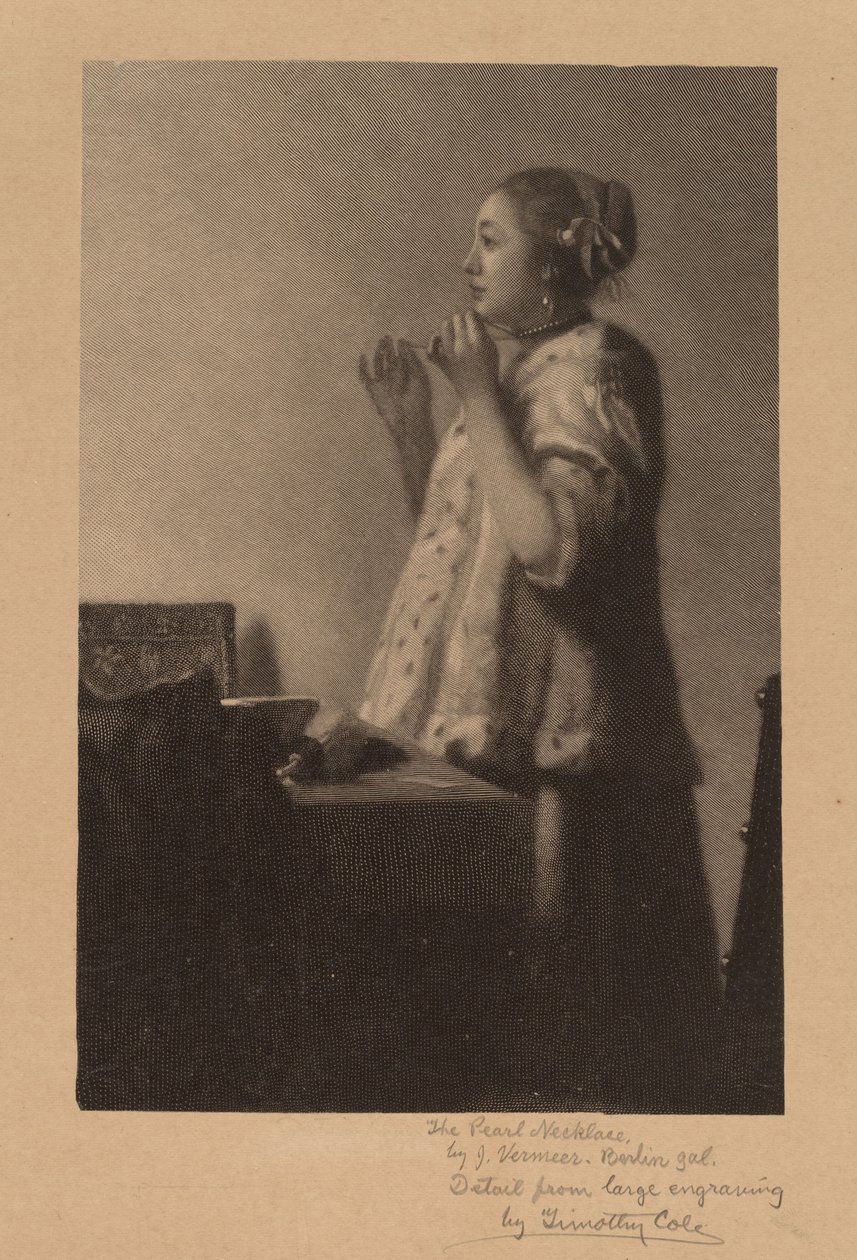 Pärlhalsbandet av Timothy Cole after Johannes Vermeer