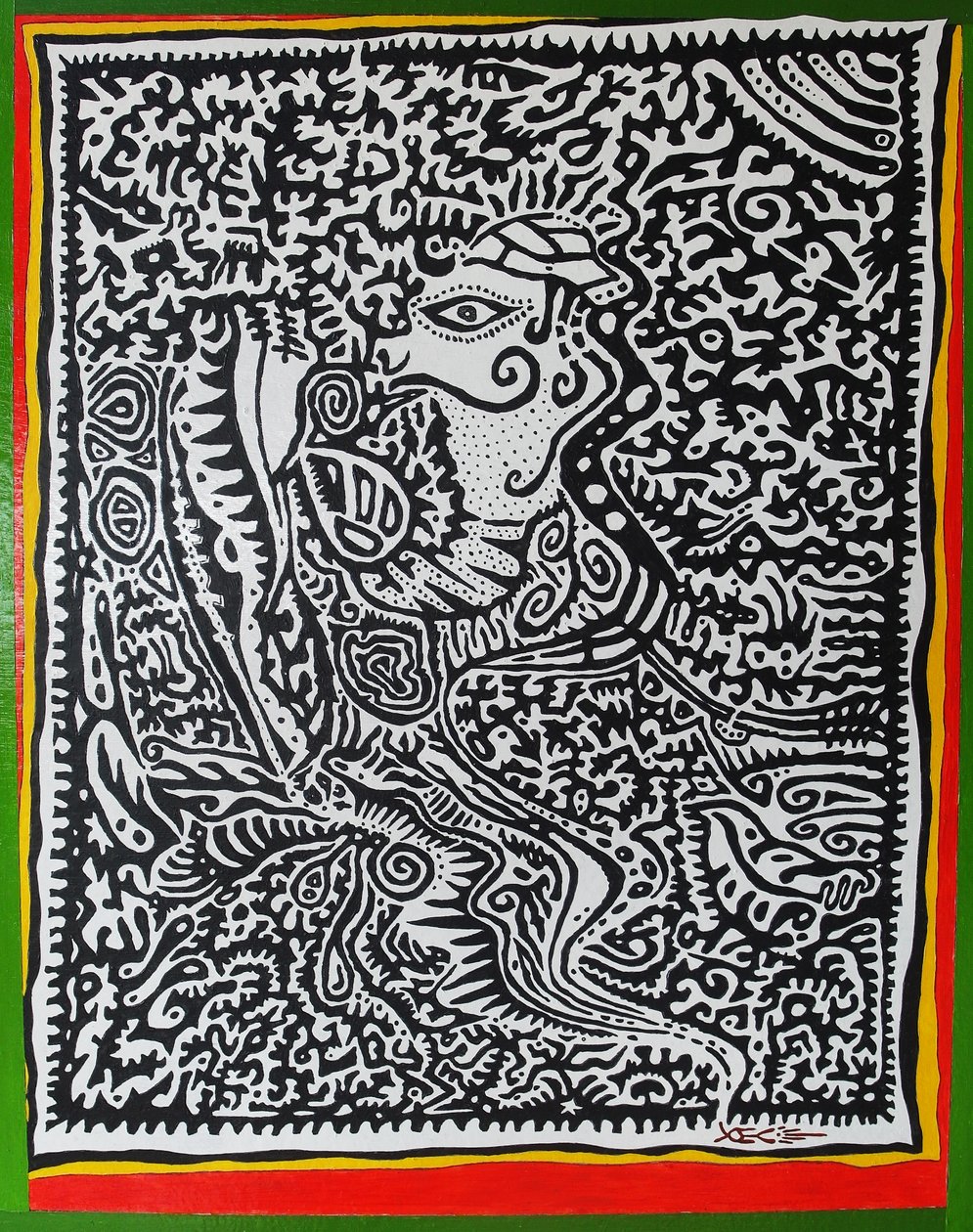 Spirit Genie, 2011, olja på trä av Timothy Nathan Joel