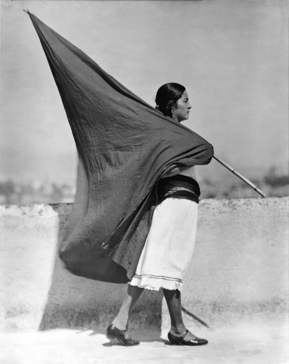 Kvinna med flagga, Mexico City, 1928 av Tina Modotti