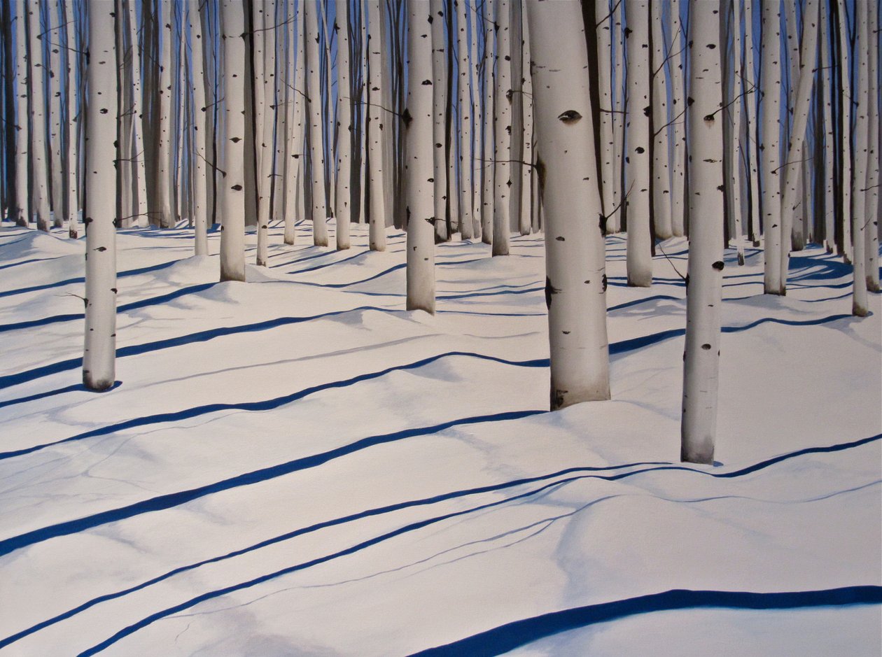 Snow Covered Woods, 2017 (akryl på duk) av Tina Palmer