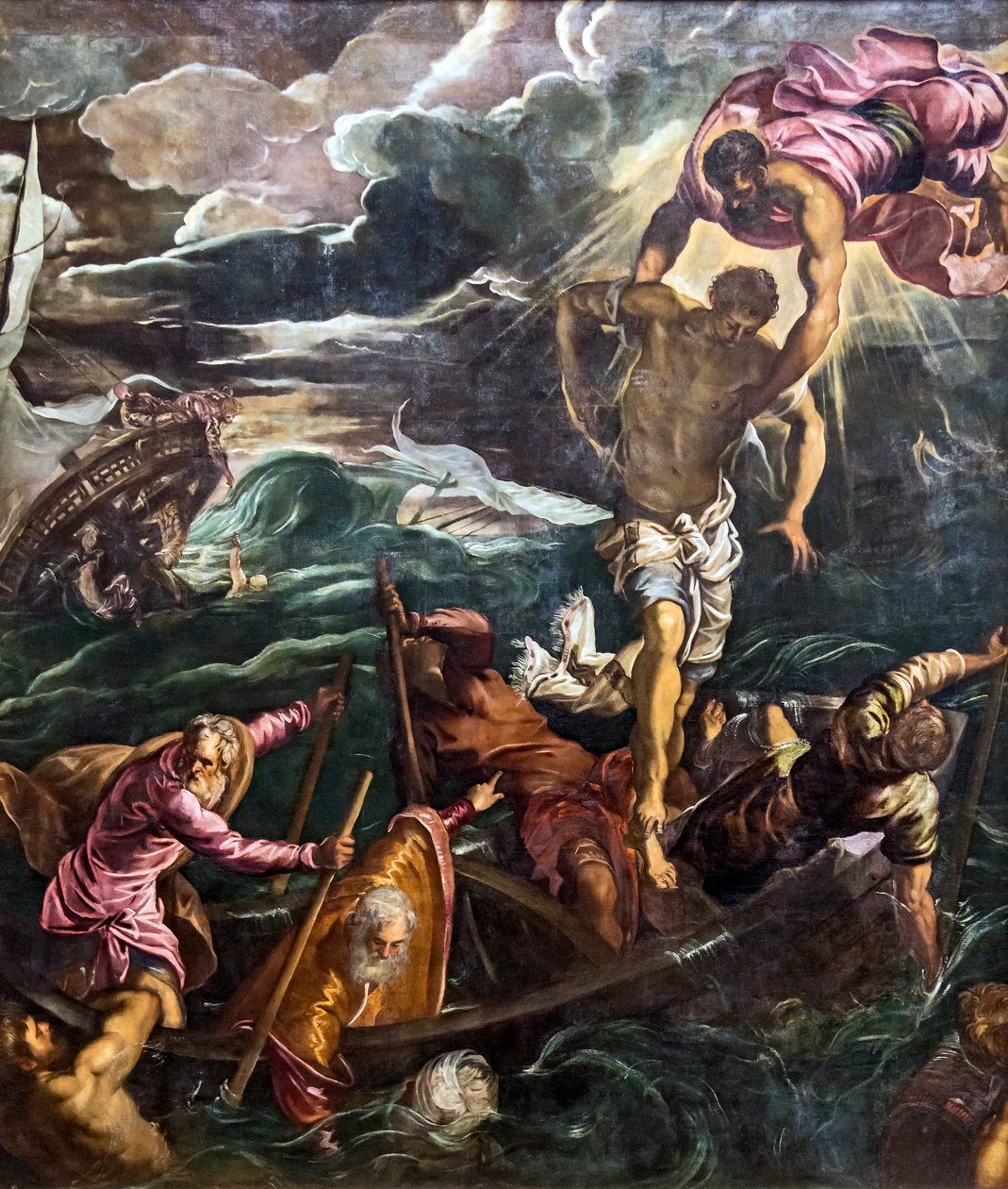San Marco salva a buck during a shipwreck av Tintoretto