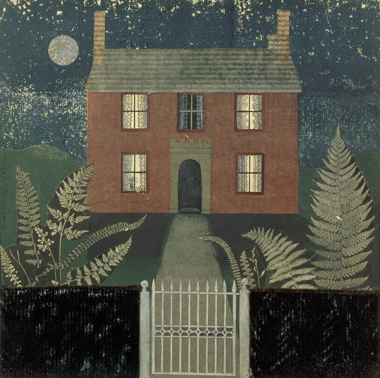 Hus på natten (collage) av Tirzah Ravilious