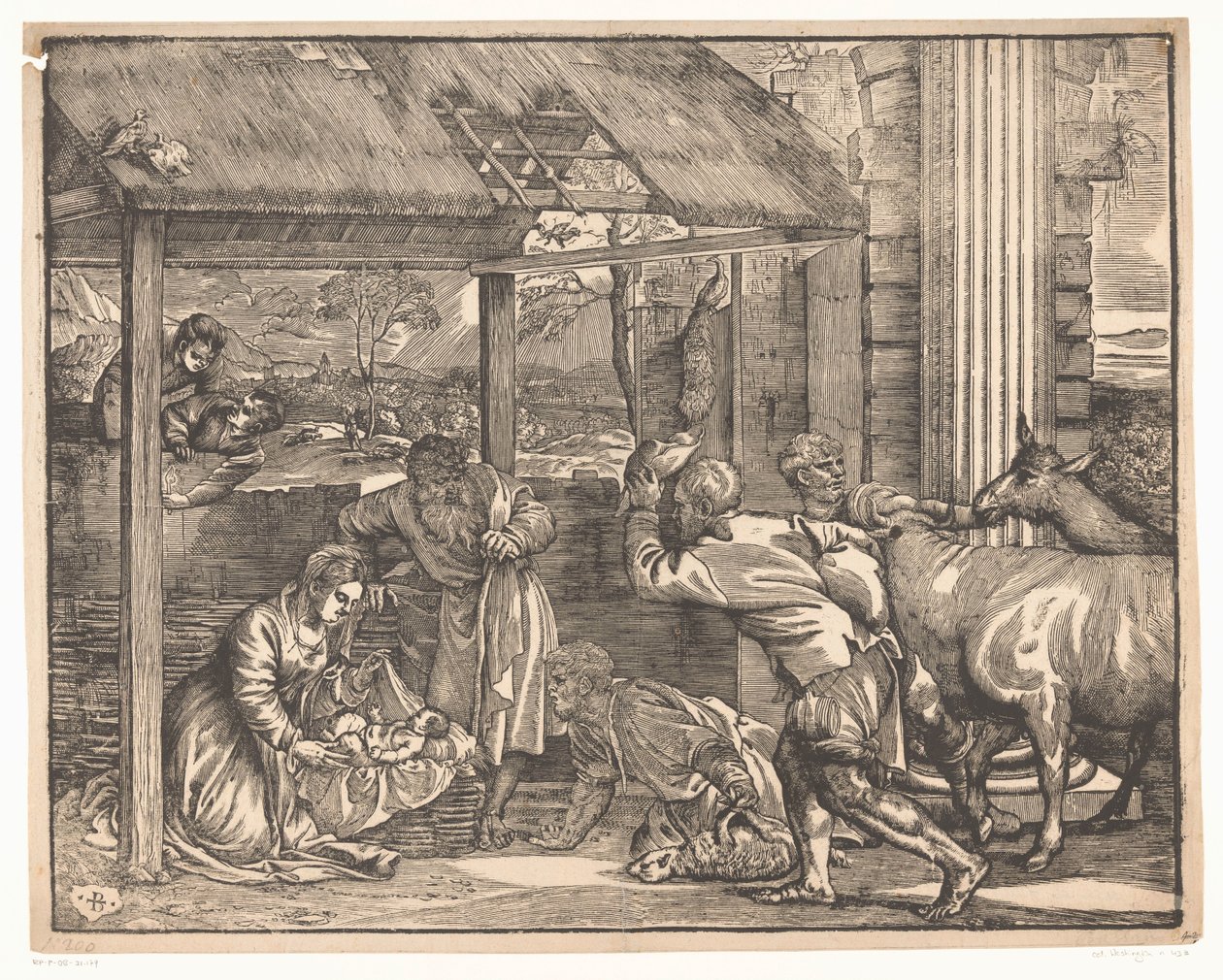 Tillbedjan av herdarna av Titiaan (attributed to)