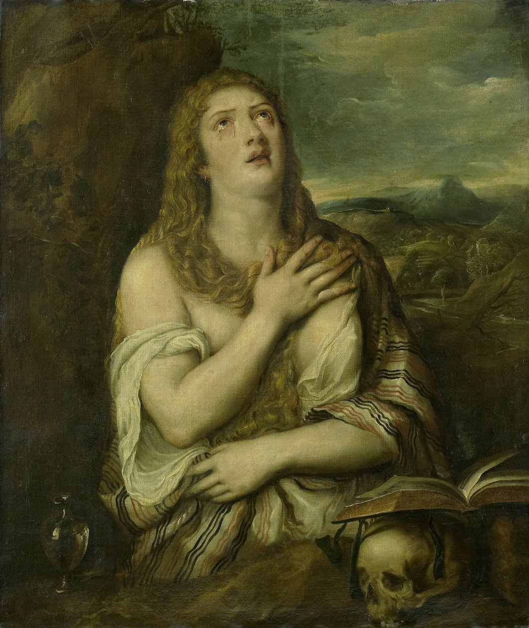 Ångerfulla Maria Magdalena av Titiaan (copy after)