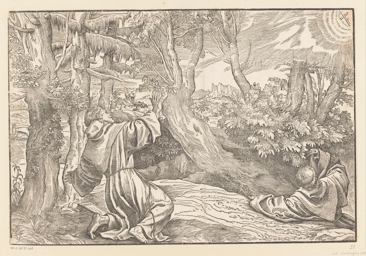 Saint Francis får stigmata av Titiaan