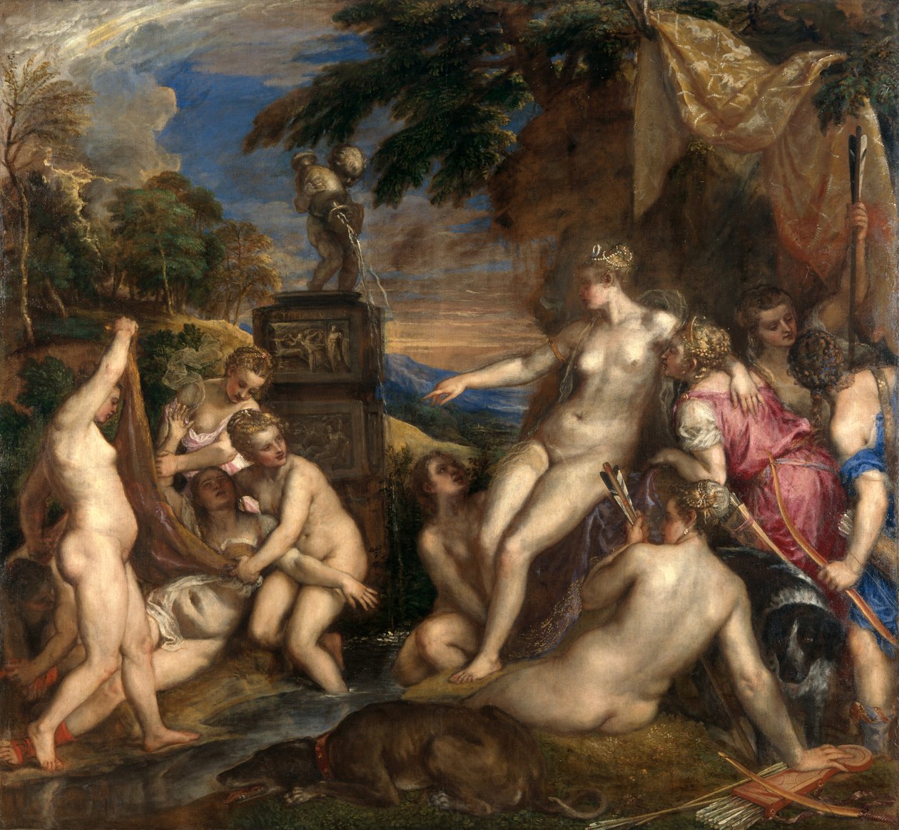 Diana and Callisto av Tiziano Vecelli