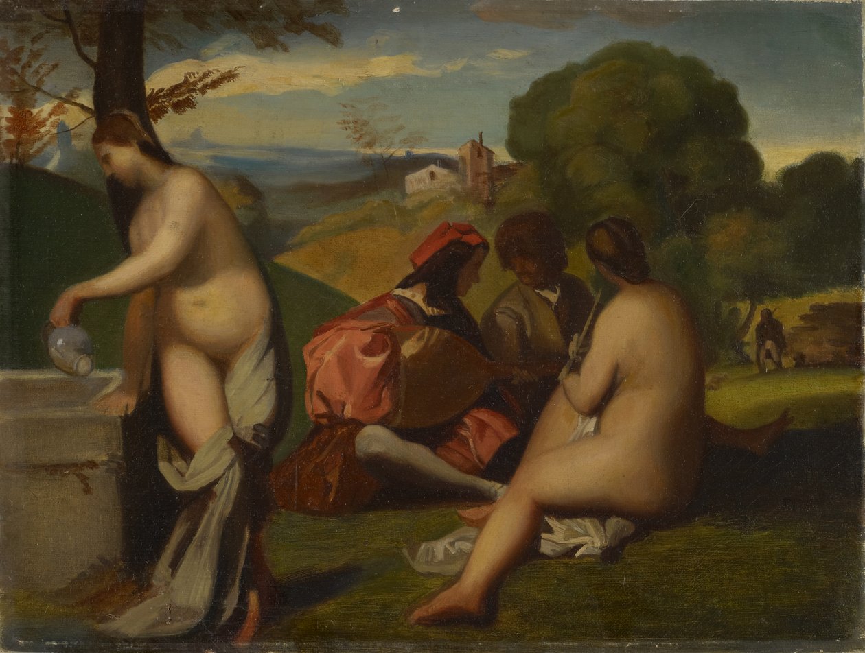 Pastoralkonserten, 1838-43 (olja på duk och kartong) av Titian c.1488 1576 manner of Titian c.1488 1576 manner of